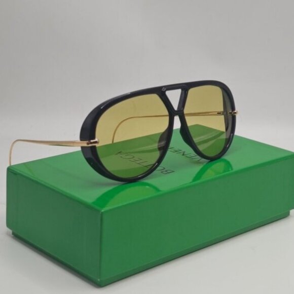 Bottega Venetia Gold Aviator Sunglasses Made in Italy - Picture 1 of 6